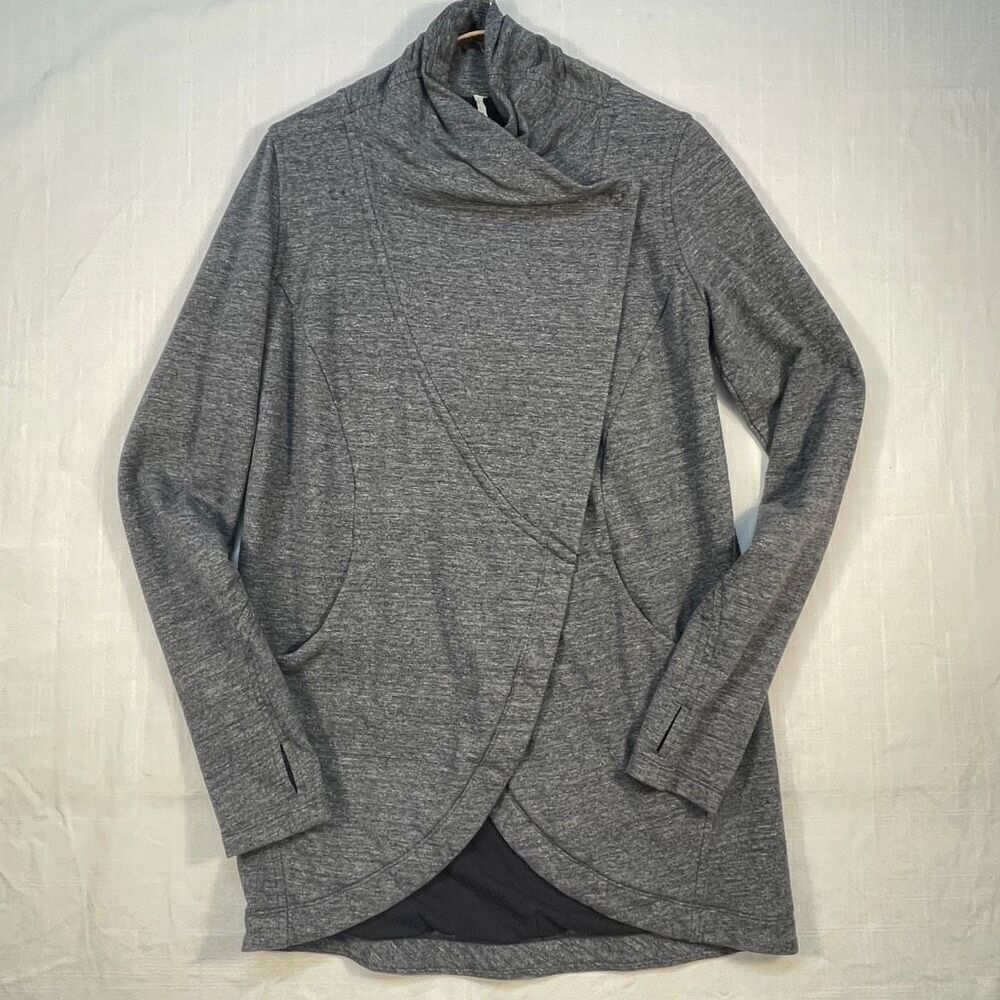 Lululemon Heathered Gray Long Sleeve Thats A Wrap Cardigan Sweater Jacket Size 6